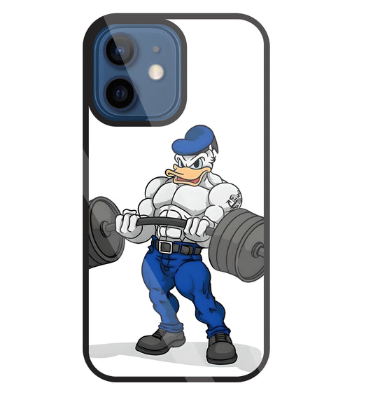 Donald Duck With Gym Glass Case For Apple iPhone 12 Mini