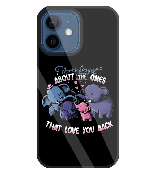 Elephant Family Glass Case For Apple iPhone 12 Mini