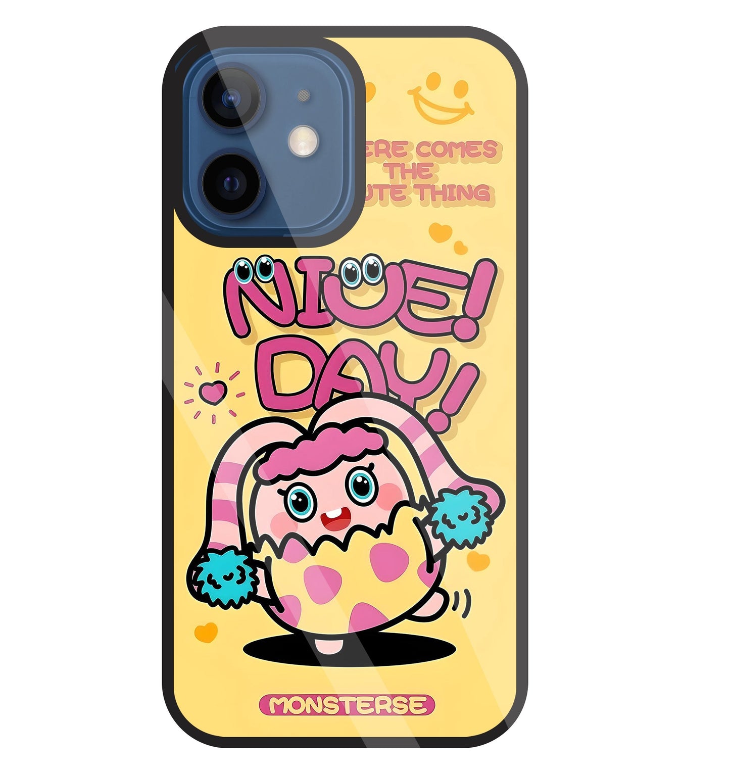 Nice Day Monsterse Yellow Glass Case For Apple iPhone 12 Mini