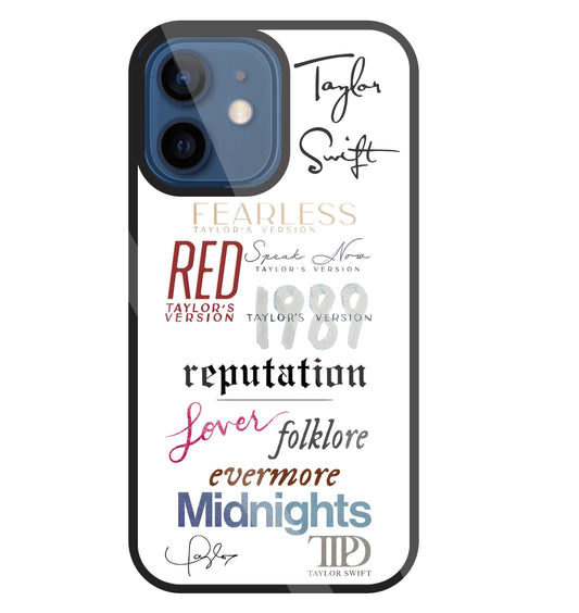 Red Taylor's Version Glass Case For Apple iPhone 12 Mini
