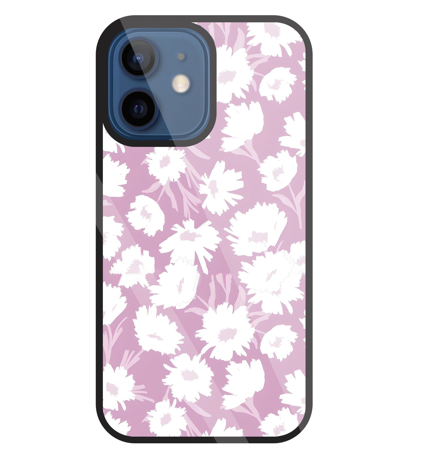 White Sunflower Glass Case For Apple iPhone 12 Mini