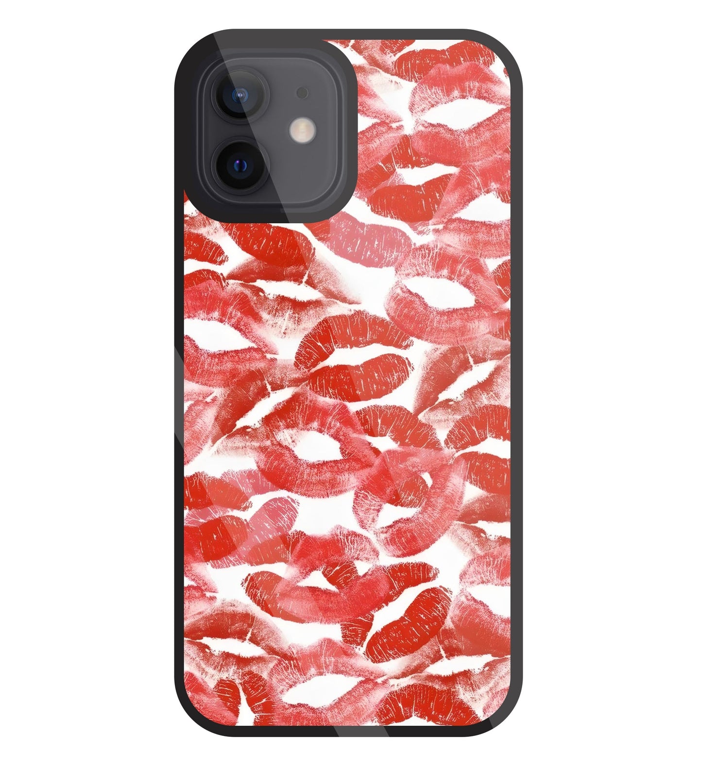Multi Lips Kisses Glass Case For Apple iPhone 12