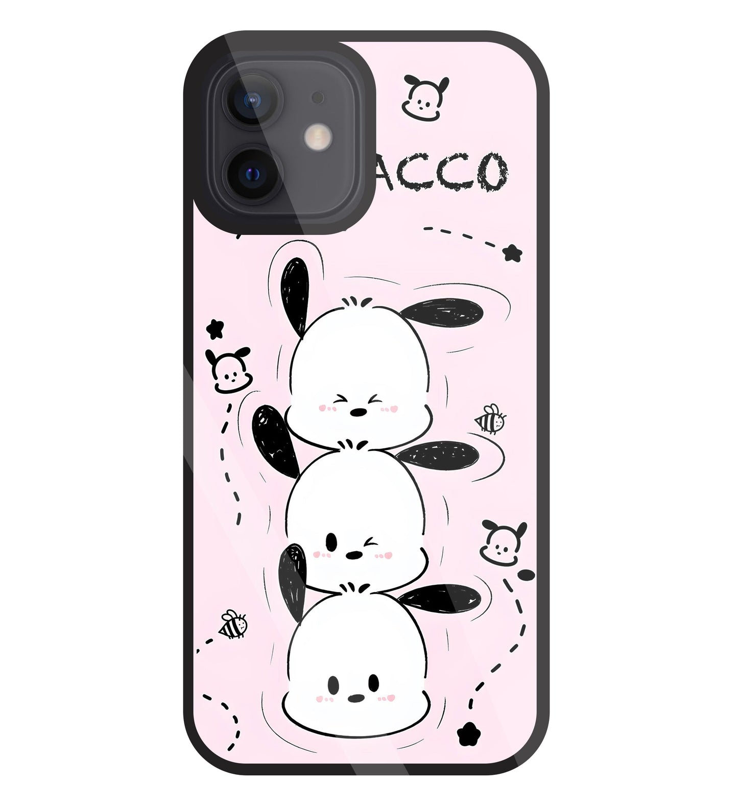 Pochacco Puppy Pink Glass Case For Apple iPhone 12