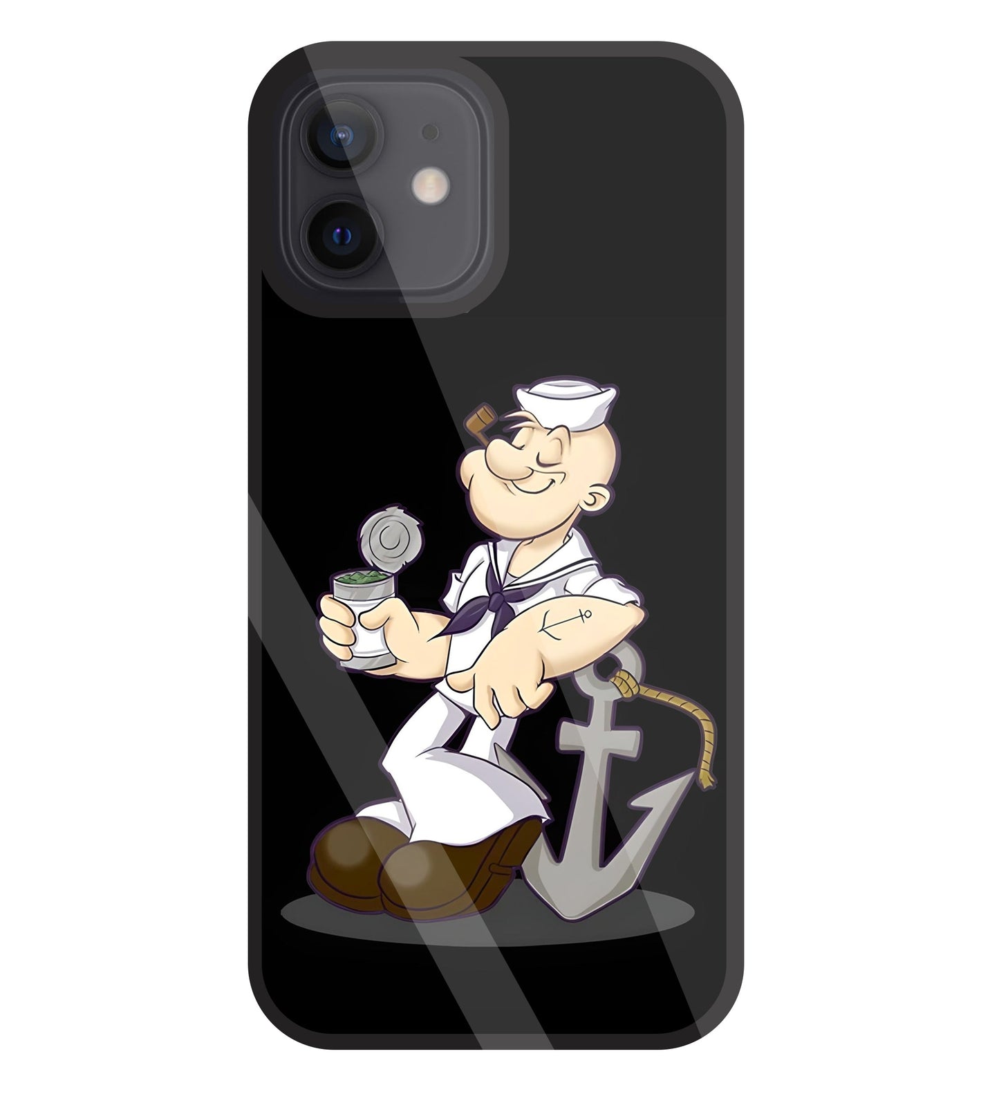 Popeye The Sailor Glass Case For Apple iPhone 12