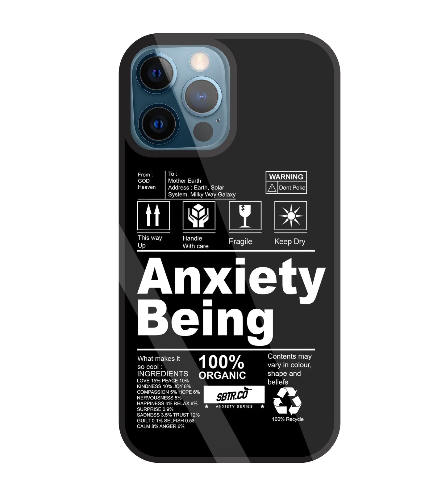 Anxiety Being Glass Case For Apple iPhone 12 Pro