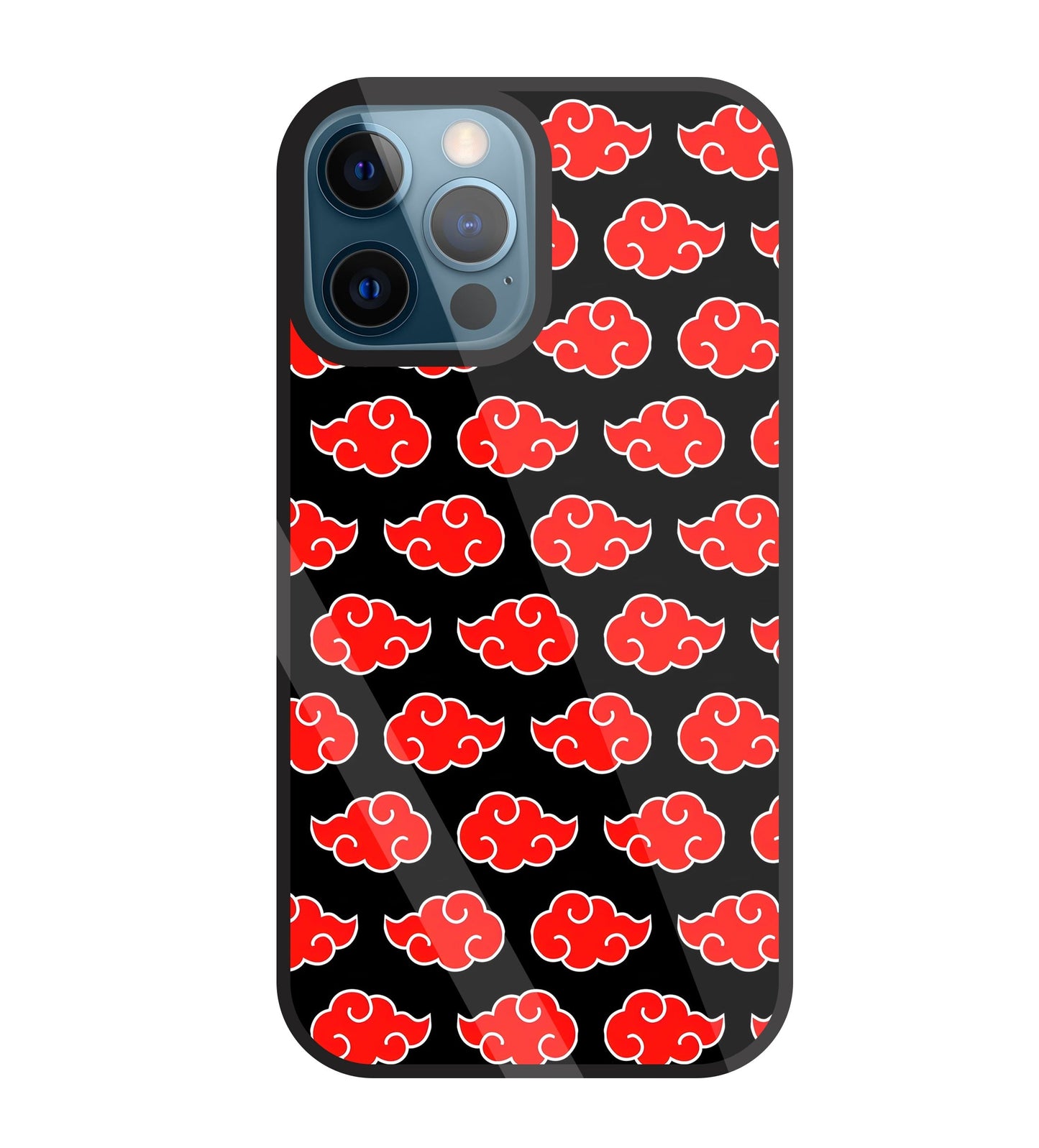 Japanese Clouds Seamless Pattern Glass Case For Apple iPhone 12 Pro