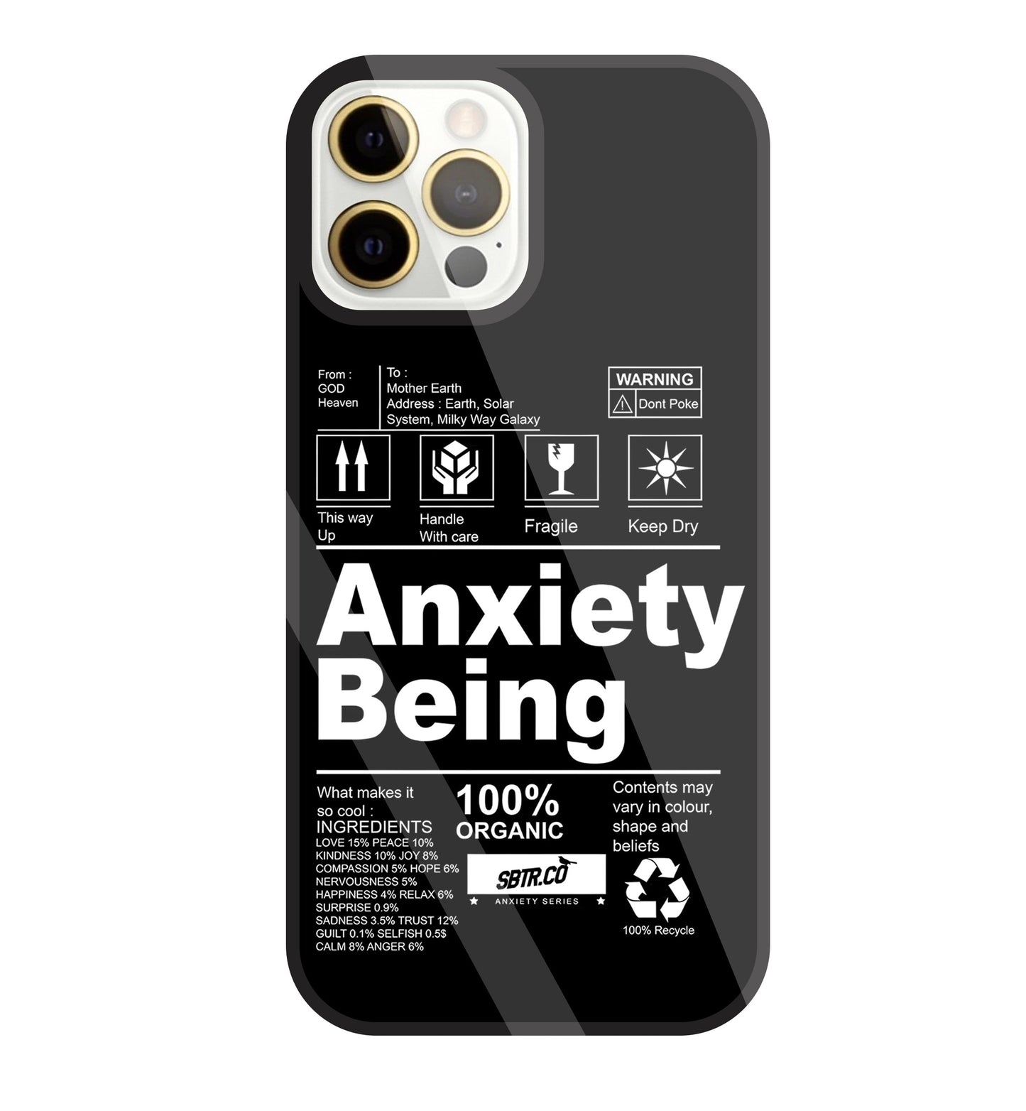 Anxiety Being Glass Case For Apple iPhone 12 Pro Max