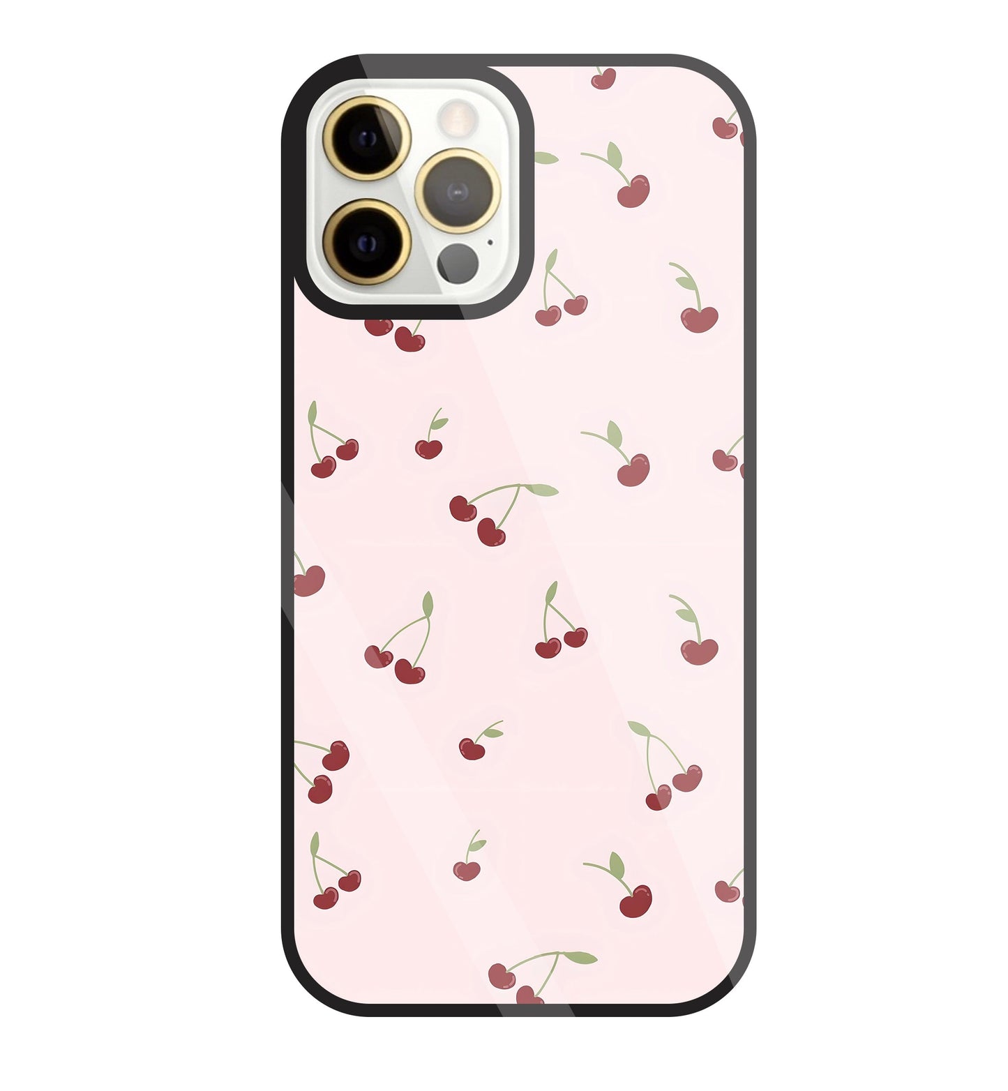 Pink Cherry Glass Case For Apple iPhone 12 Pro Max