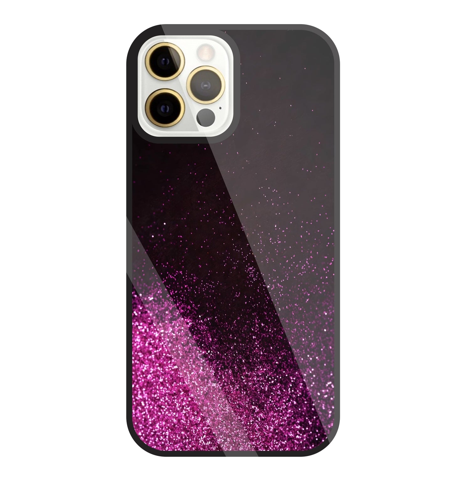 Pink Glitters Glass Case For Apple iPhone 12 Pro Max