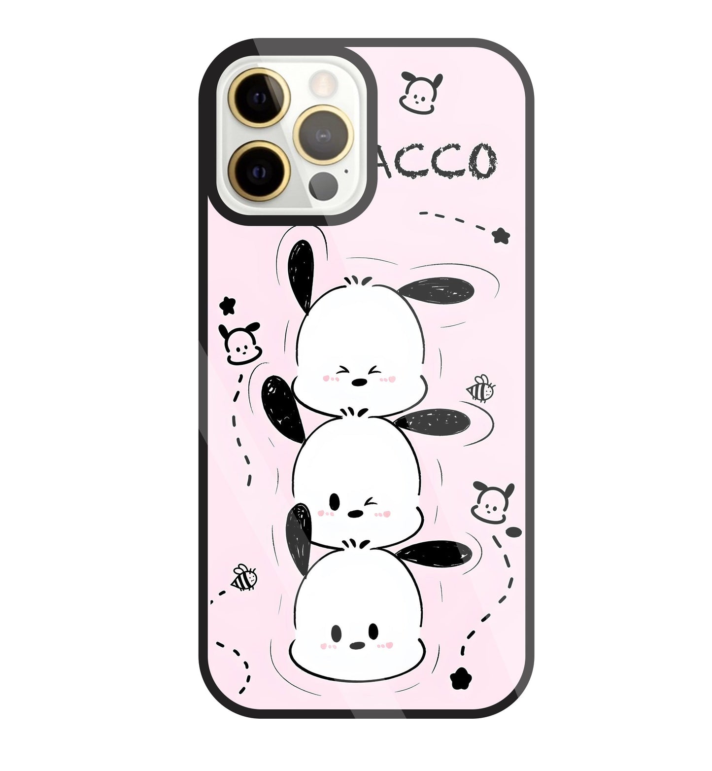Pochacco Puppy Pink Glass Case For Apple iPhone 12 Pro Max