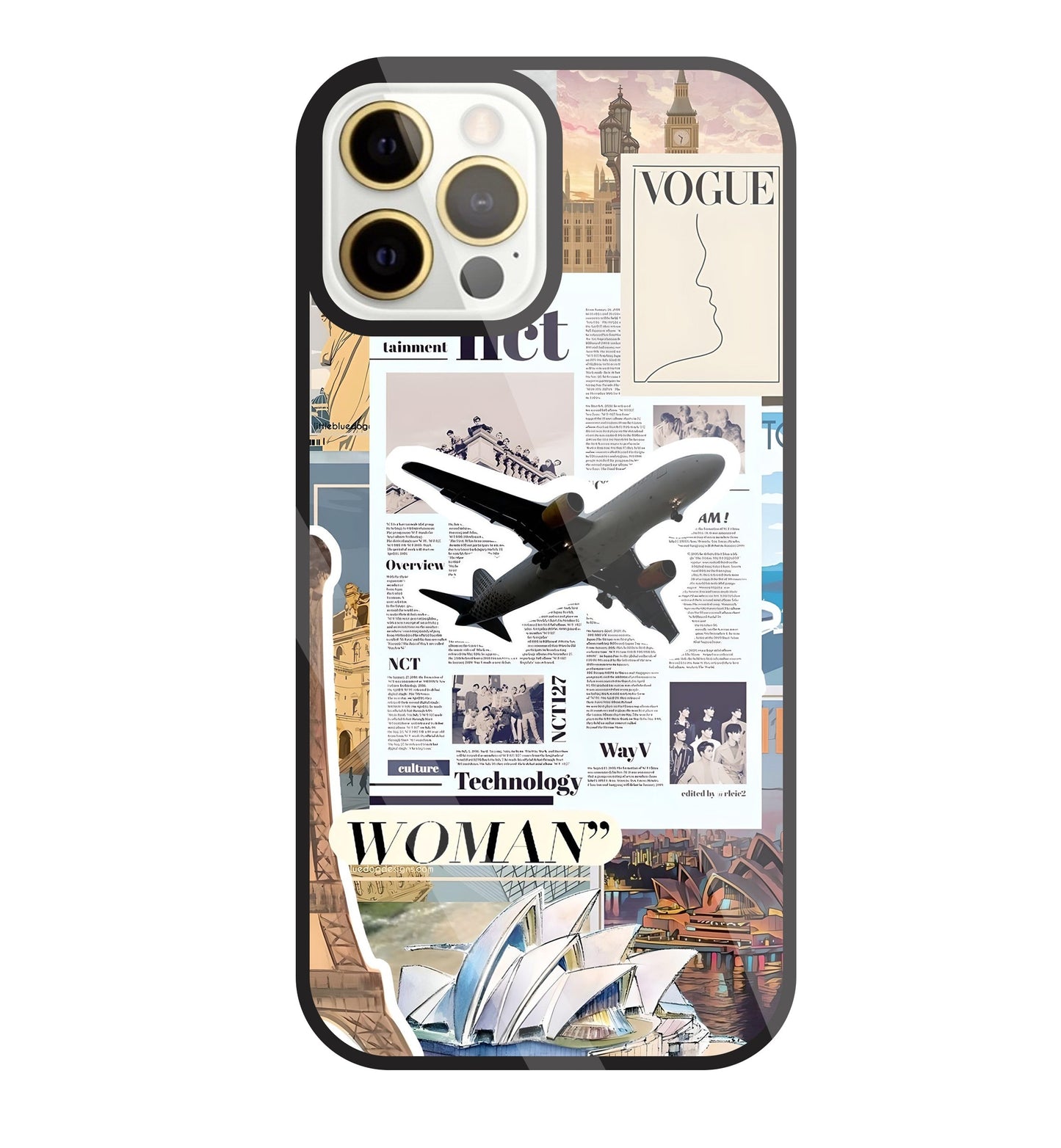 Woman Aeroplane Glass Case For Apple iPhone 12 Pro Max