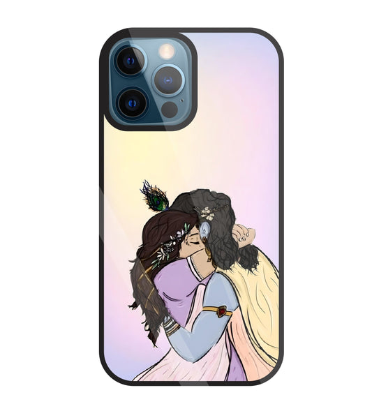 Radhe Krishna hugs Glass Case For Apple iPhone 12 Pro