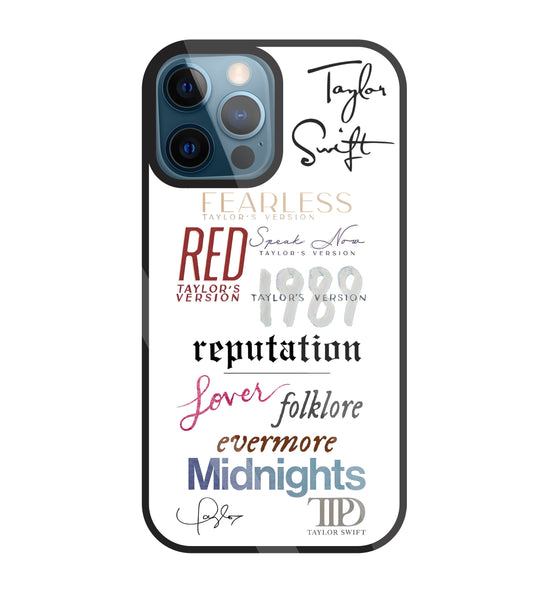 Red Taylor's Version Glass Case For Apple iPhone 12 Pro