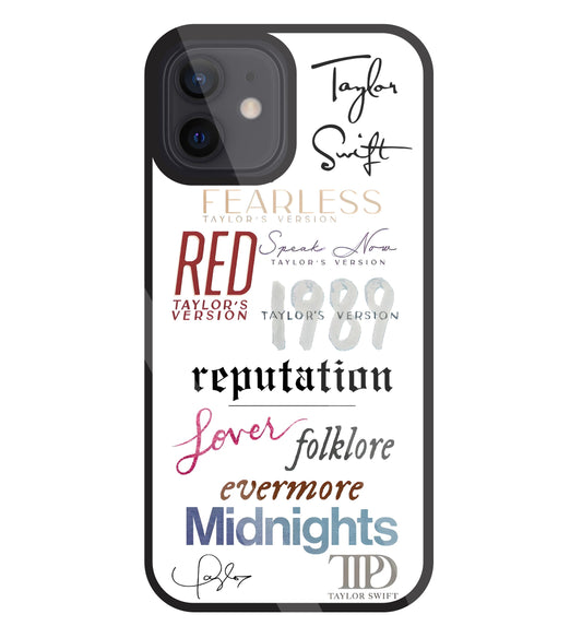 Red Taylor's Version Glass Case For Apple iPhone 12