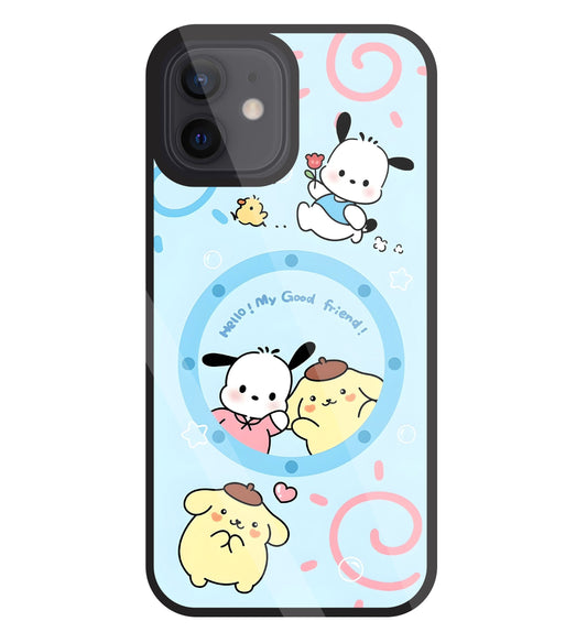 Sanrio Friends Glass Case For Apple iPhone 12