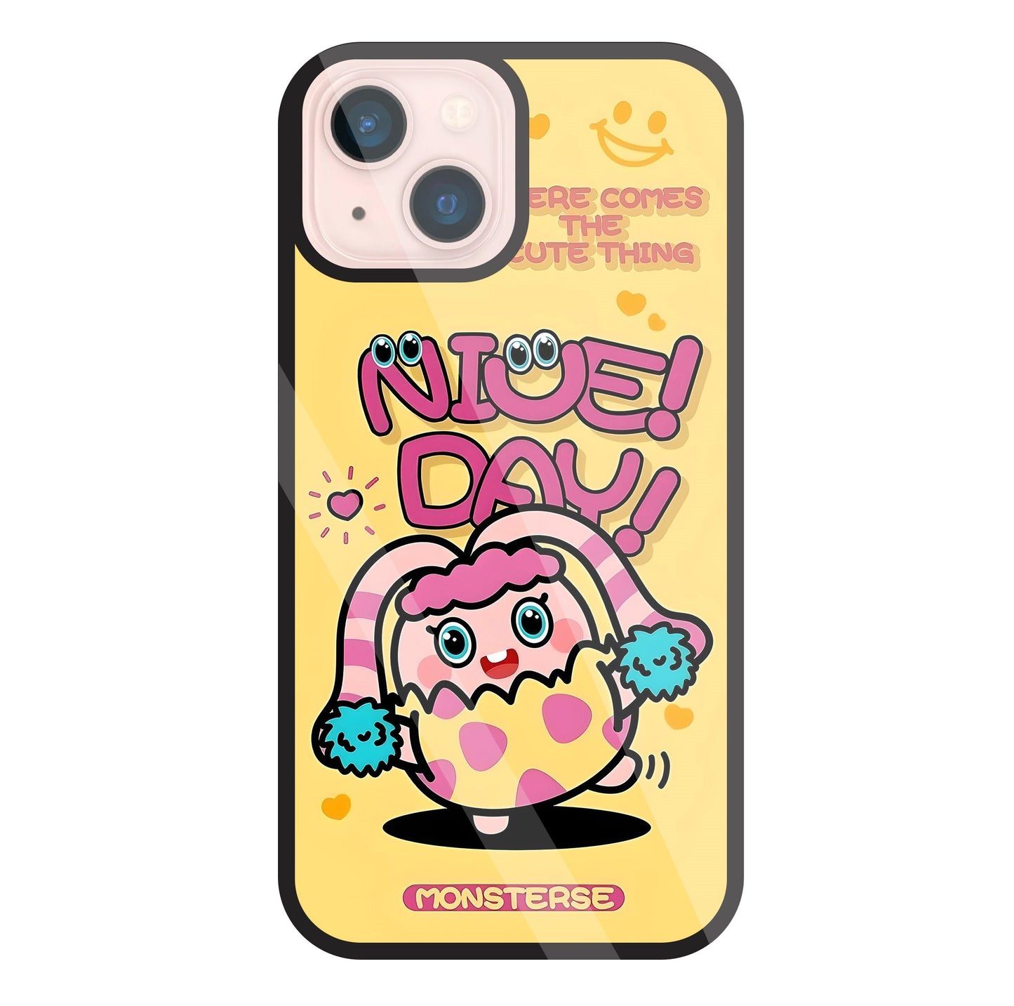 Nice Day Monsterse Yellow Glass Case For Apple iPhone 13 Mini