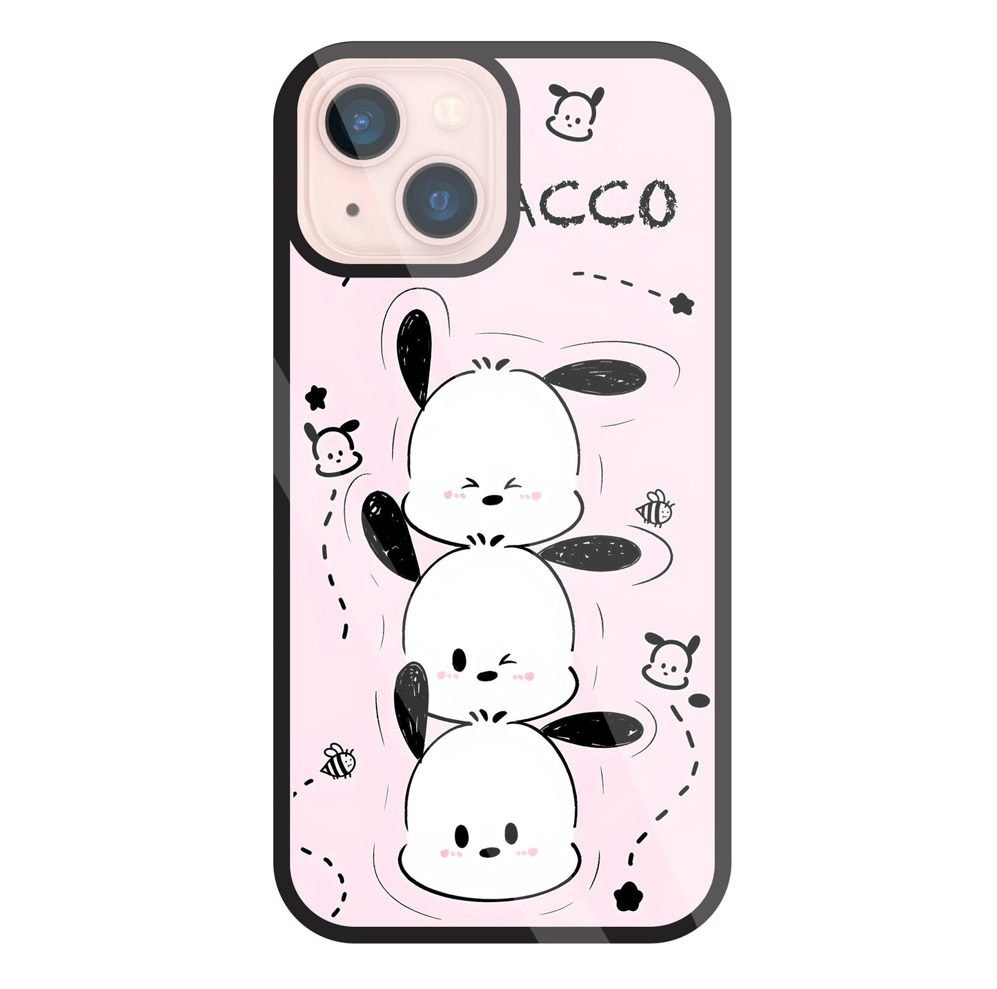 Pochacco Puppy Pink Glass Case For Apple iPhone 13 Mini