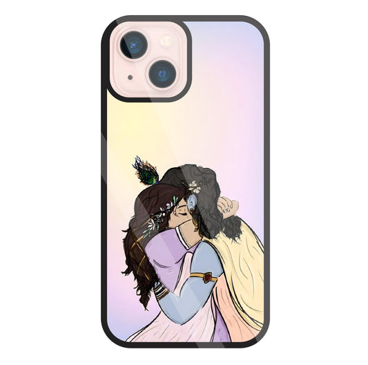 Radhe Krishna hugs Glass Case For Apple iPhone 13 Mini