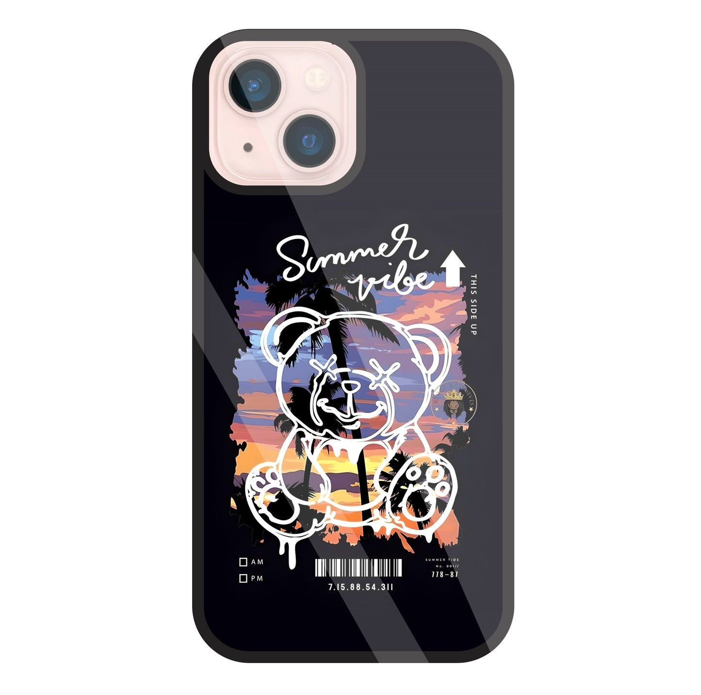 Summer Vibe Bear Glass Case For Apple iPhone 13 Mini