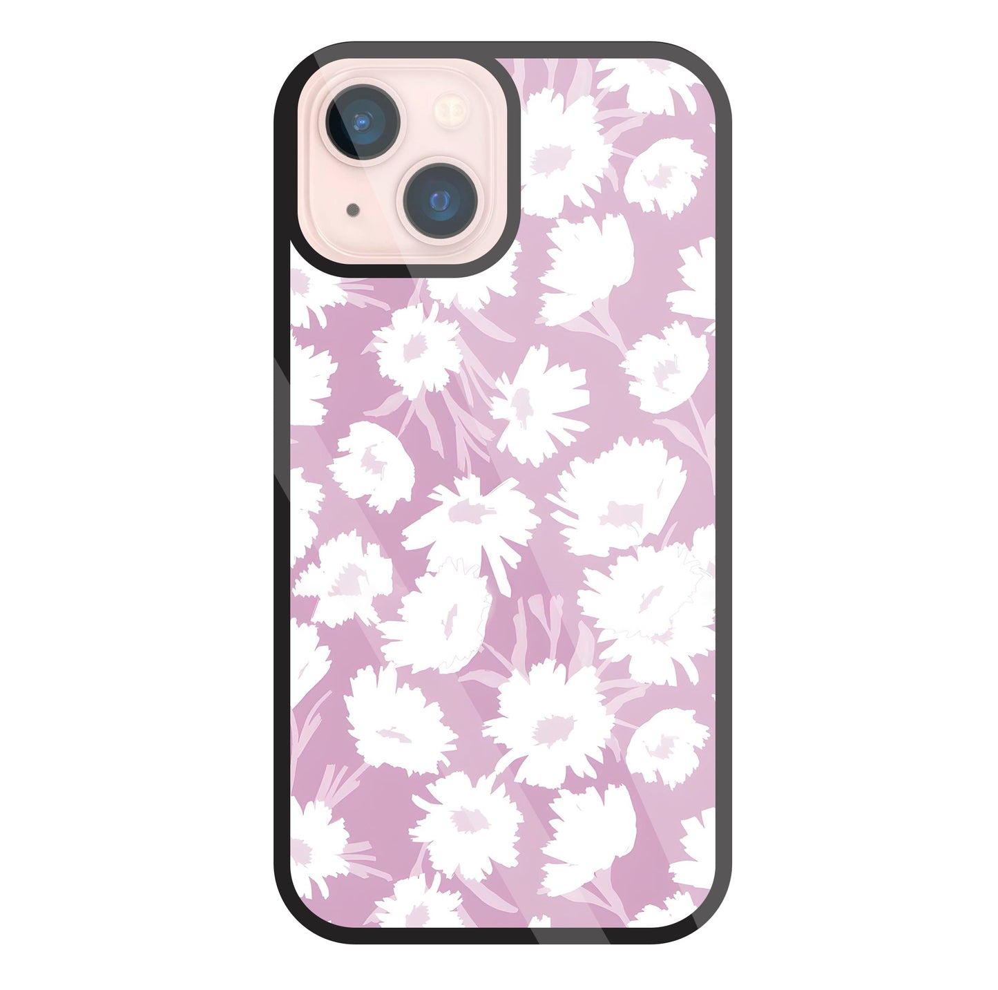 White Sunflower Glass Case For Apple iPhone 13 Mini