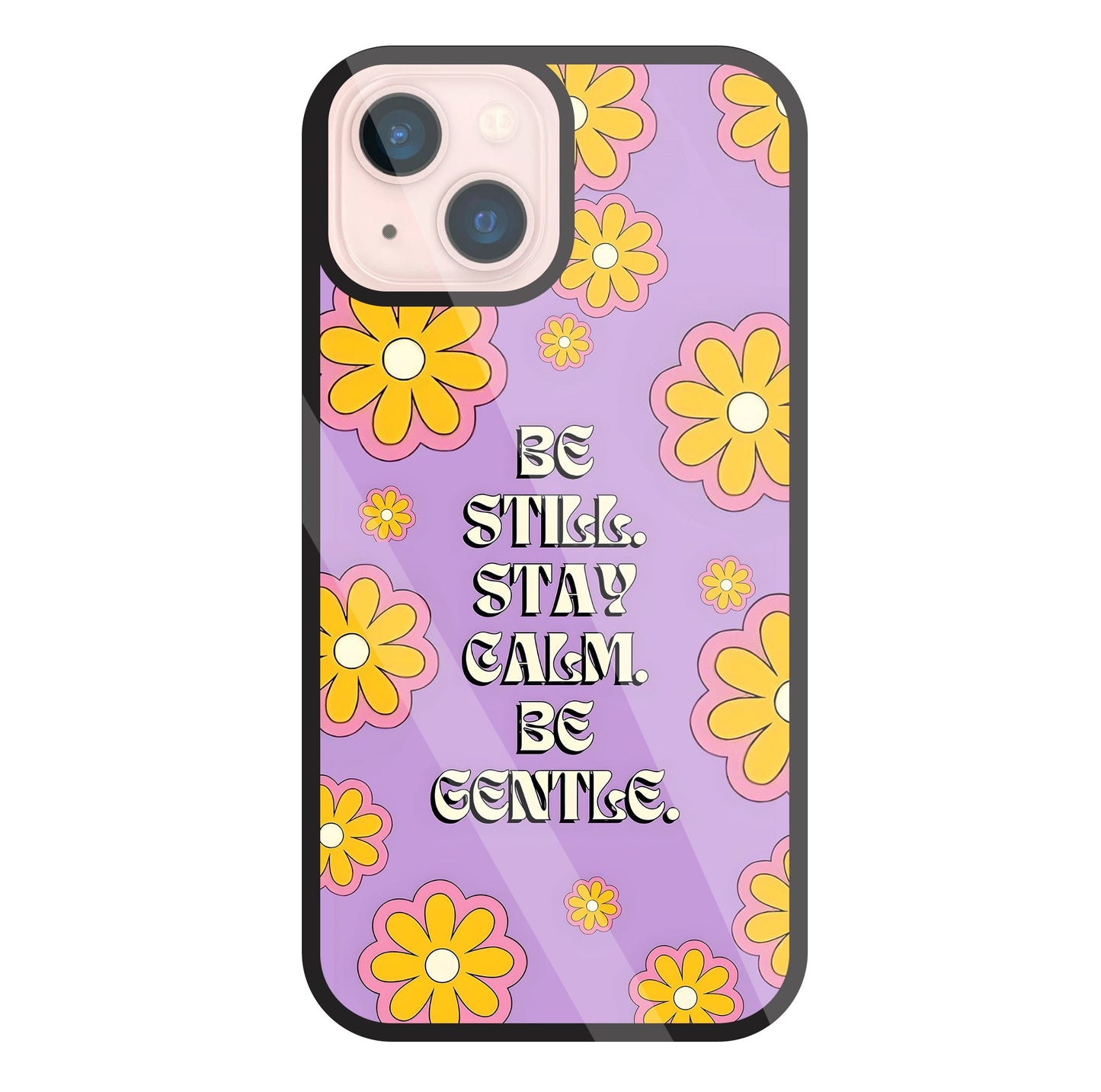 Yellow Flowers With Quotes Glass Case For Apple iPhone 13 Mini