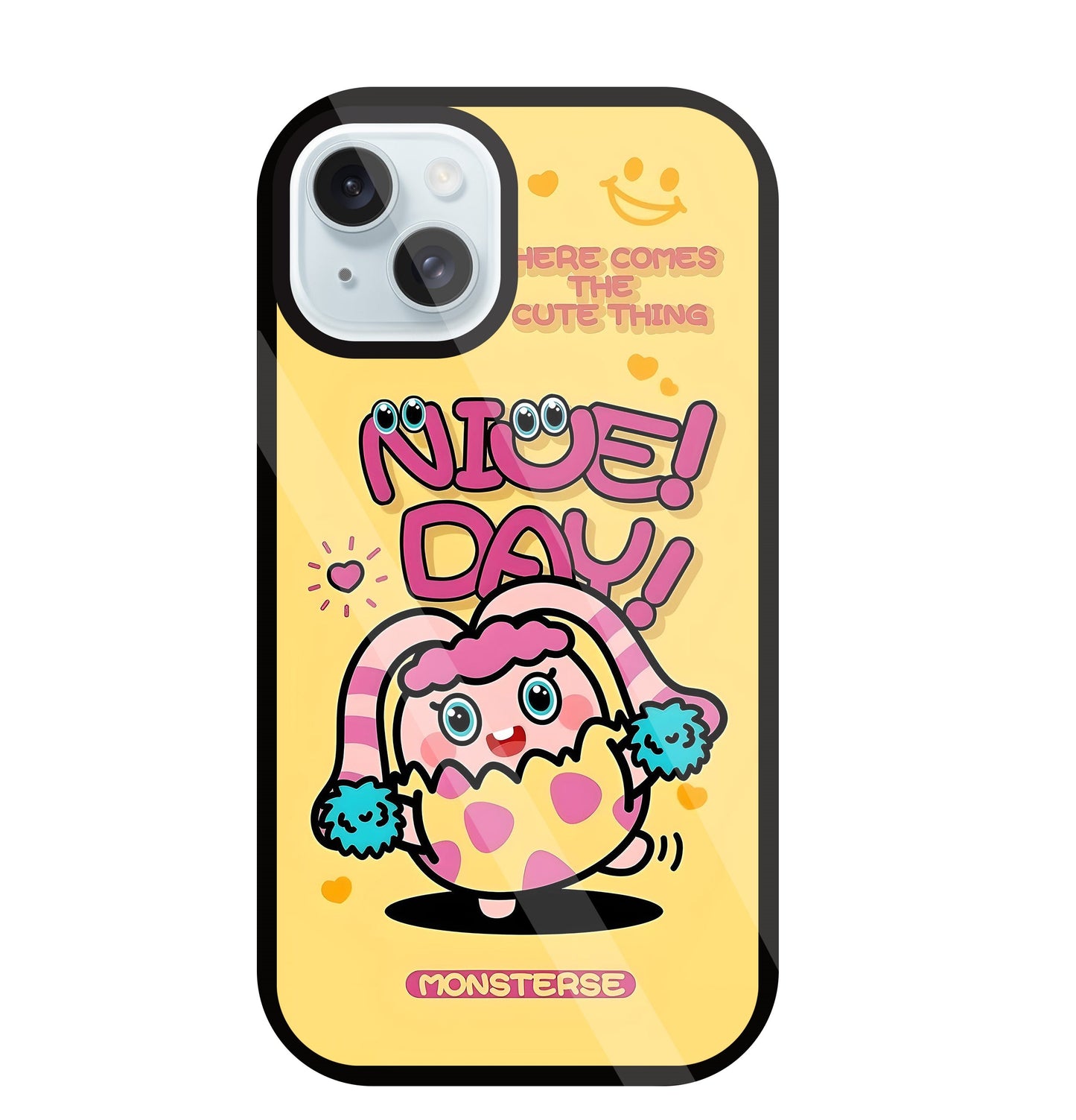 Nice Day Monsterse Yellow Glass Case For Apple iPhone 13