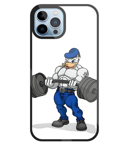 Donald Duck With Gym Glass Case For Apple iPhone 13 Pro