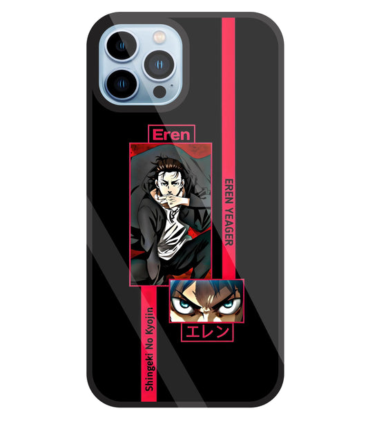 Eren Anime Glass Case For Apple iPhone 13 Pro