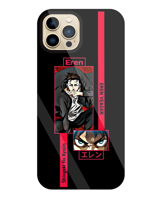 Eren Anime Glass Case For Apple iPhone 13 Pro Max