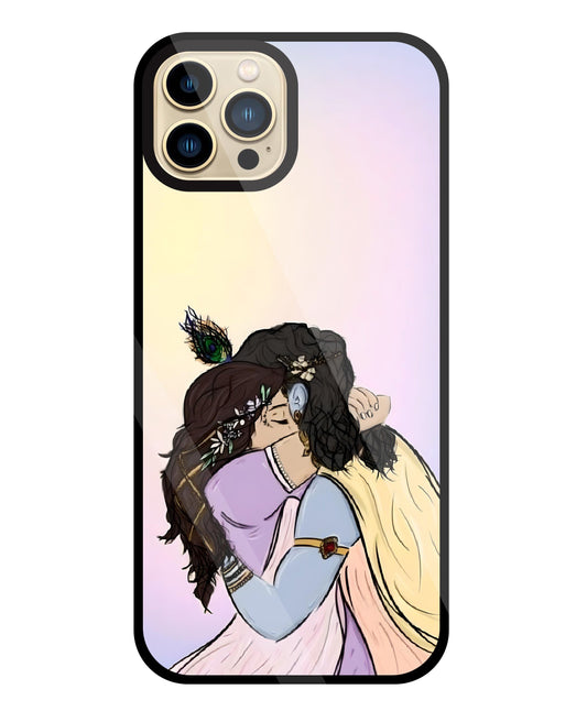 Radhe Krishna hugs Glass Case For Apple iPhone 13 Pro Max