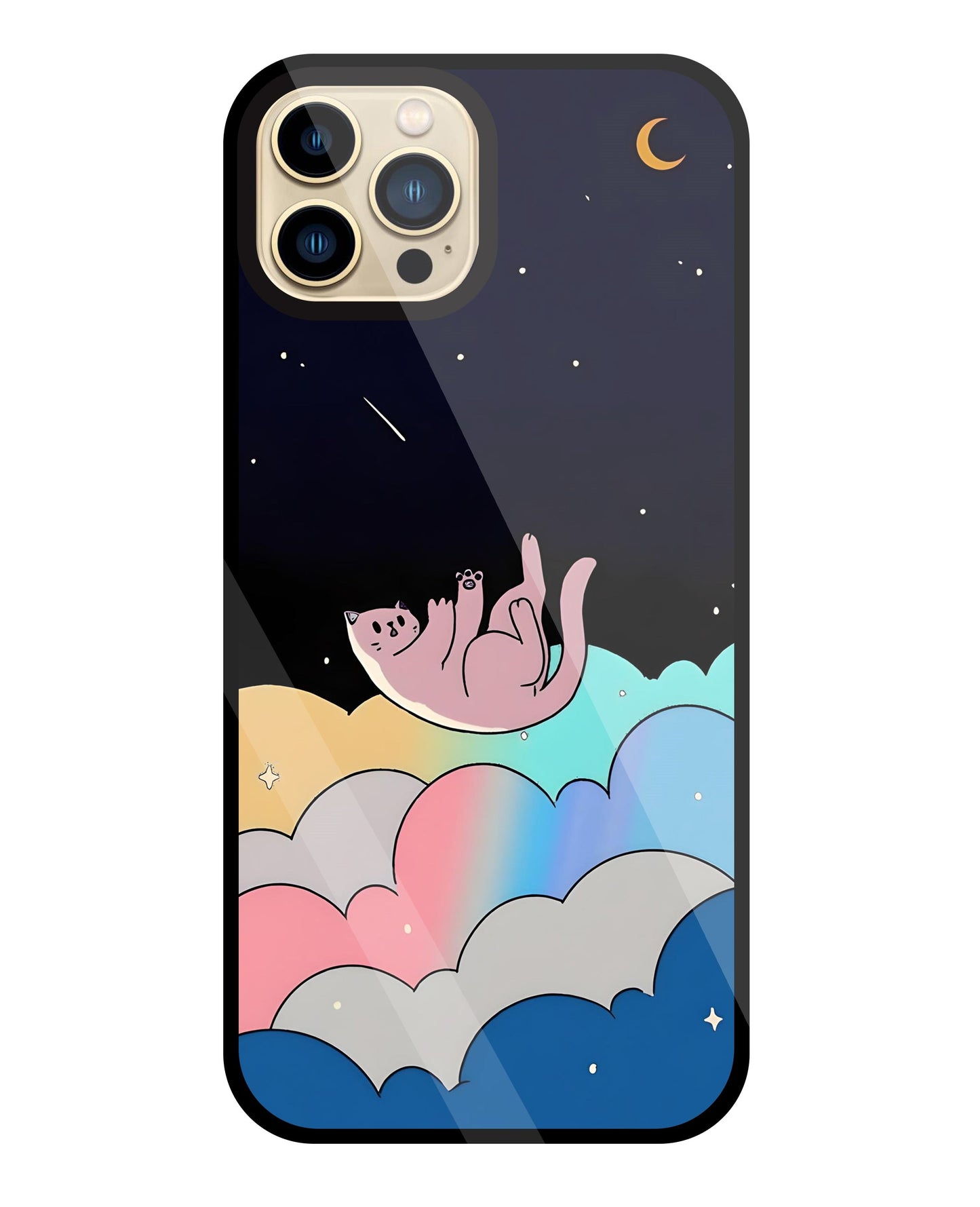 Space Cat Art Glass Case For Apple iPhone 13 Pro Max