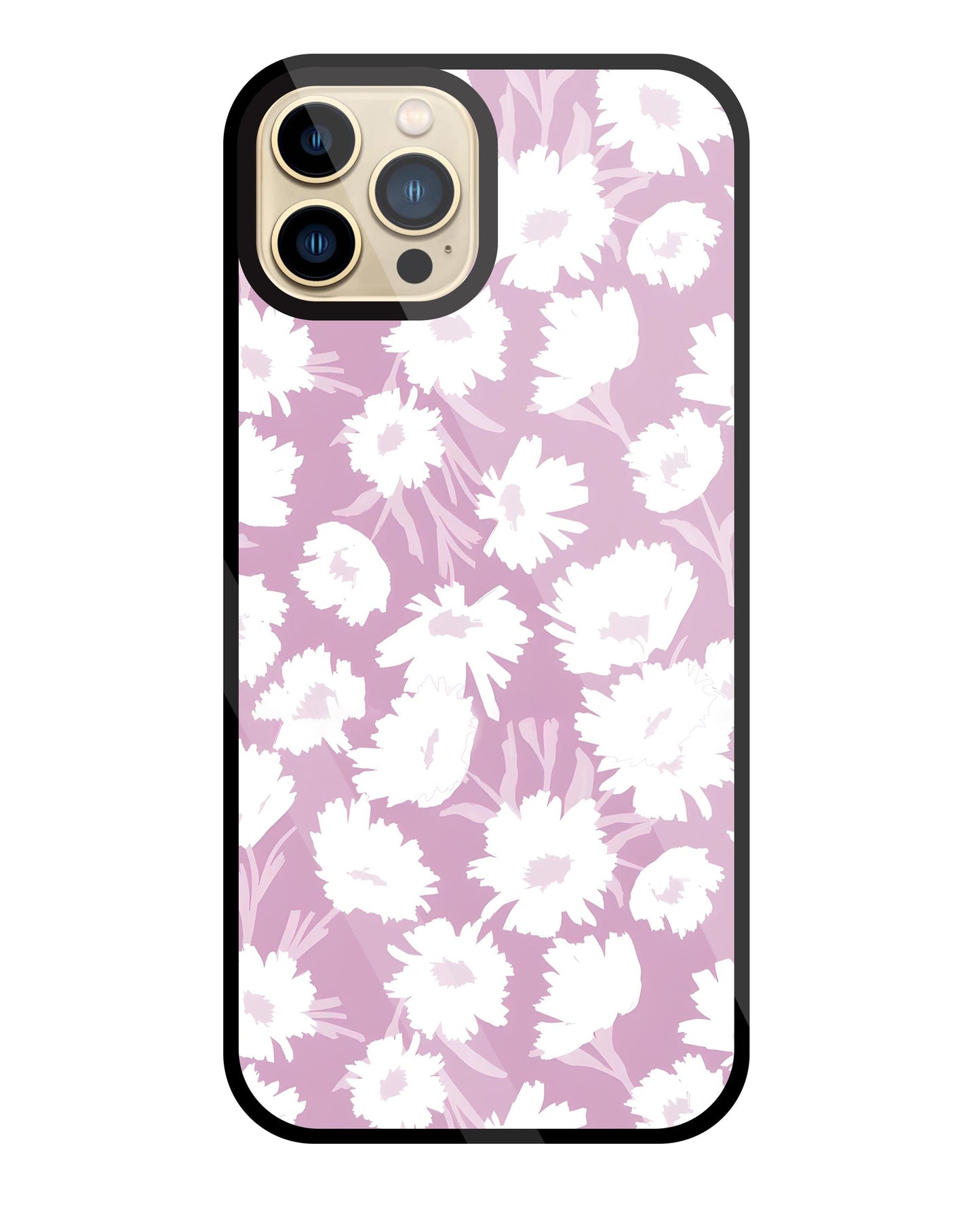 White Sunflower Glass Case For Apple iPhone 13 Pro Max