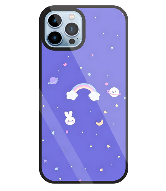 Rainbow with stars Glass Case For Apple iPhone 13 Pro
