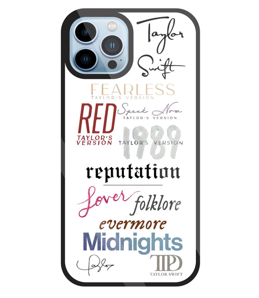 Red Taylor's Version Glass Case For Apple iPhone 13 Pro