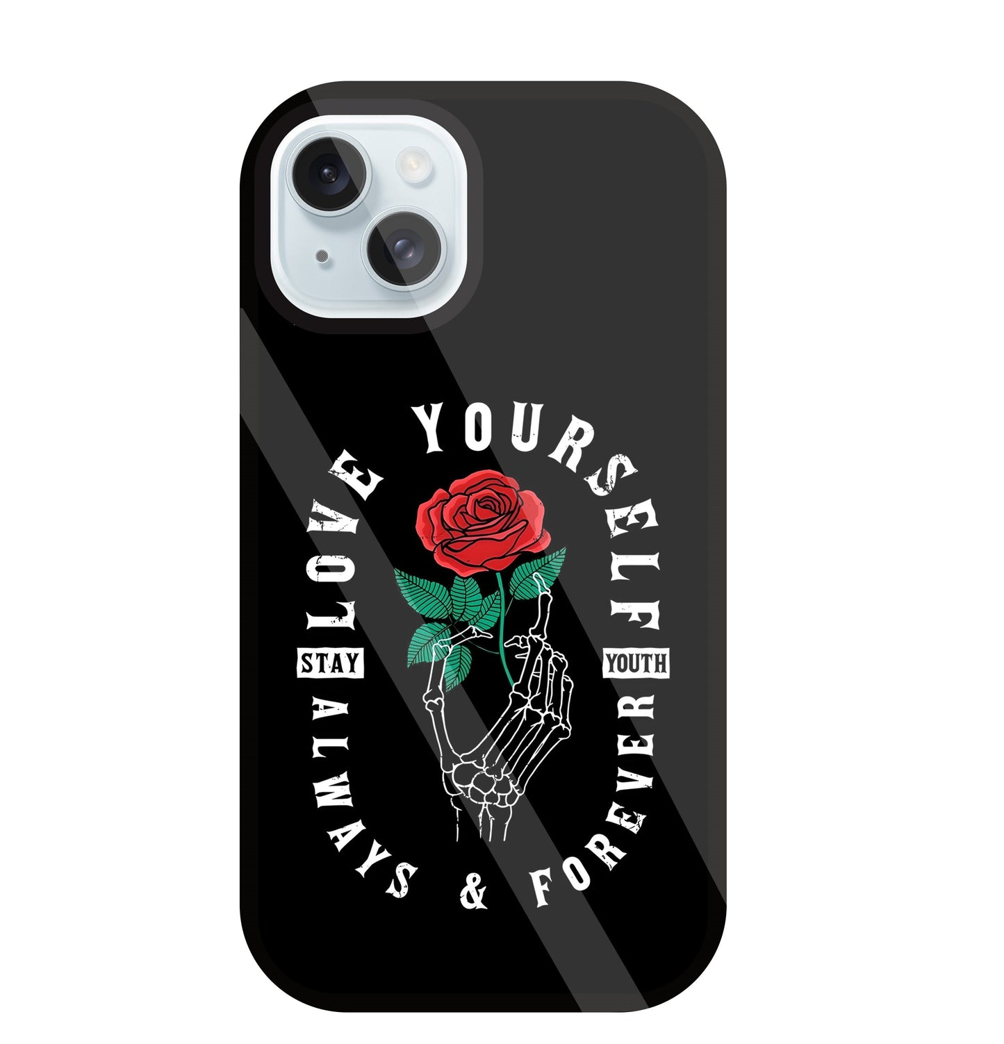 Stay Youth Love Glass Case For Apple iPhone 13
