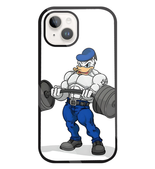 Donald Duck With Gym Glass Case For Apple iPhone 15