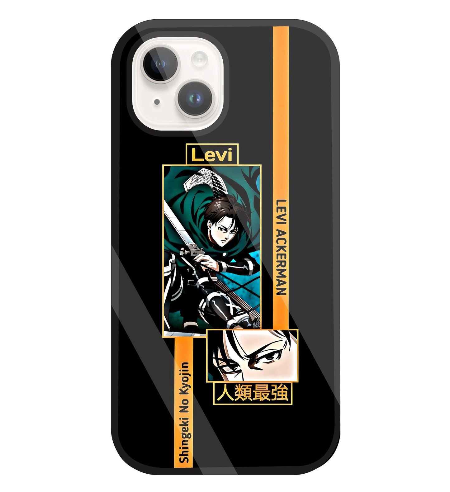 Levi Anime Glass Case For Apple iPhone 15