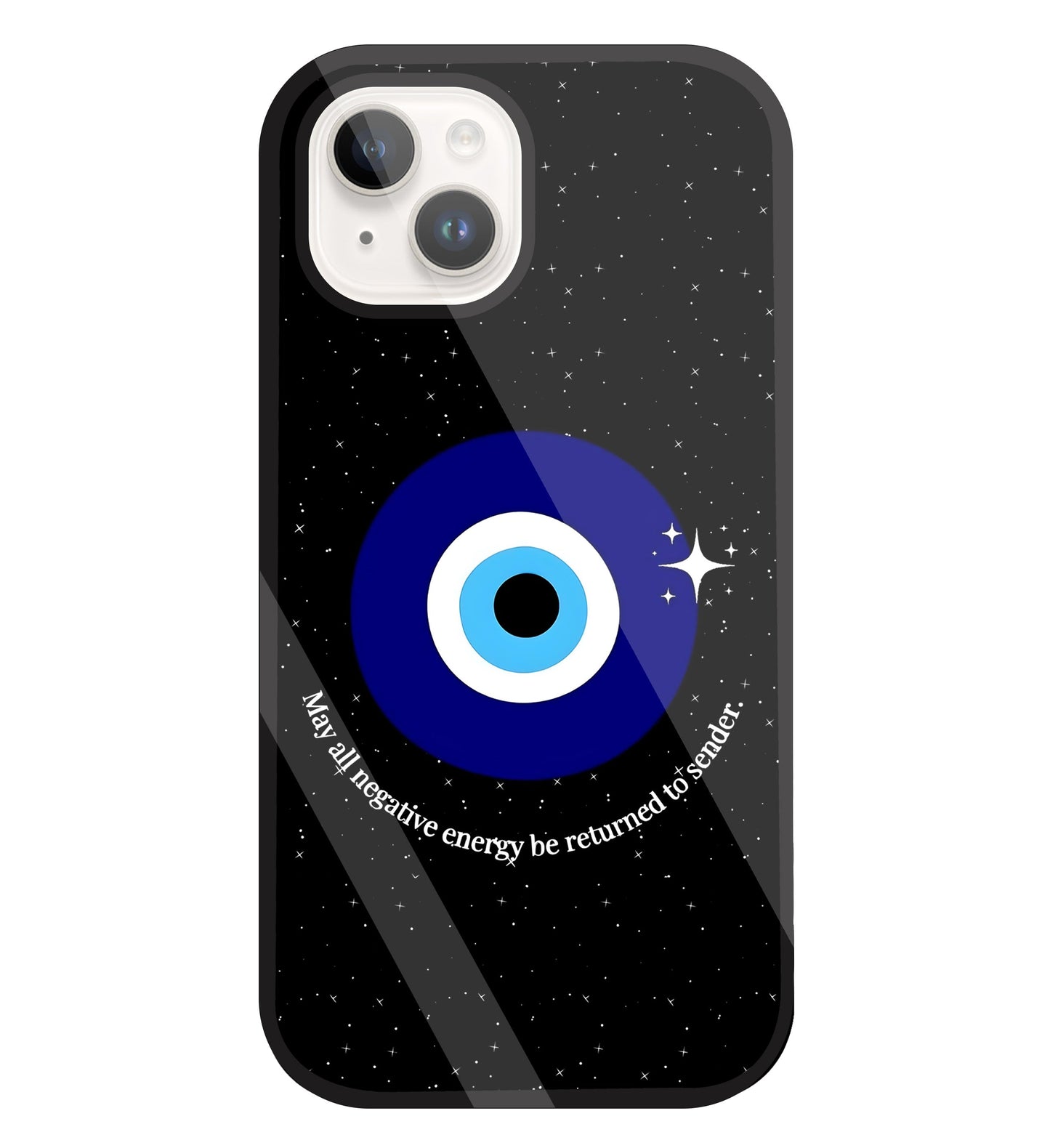 Negative Energy Return Glass Case For Apple iPhone 15