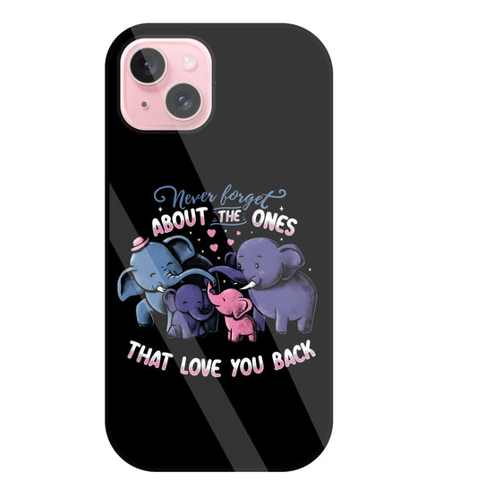 Elephant Family Glass Case For Apple iPhone 15 Plus