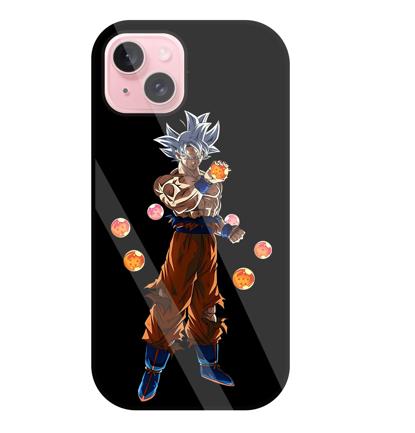 Goku With Dragon Balls Glass Case For Apple iPhone 15 Plus