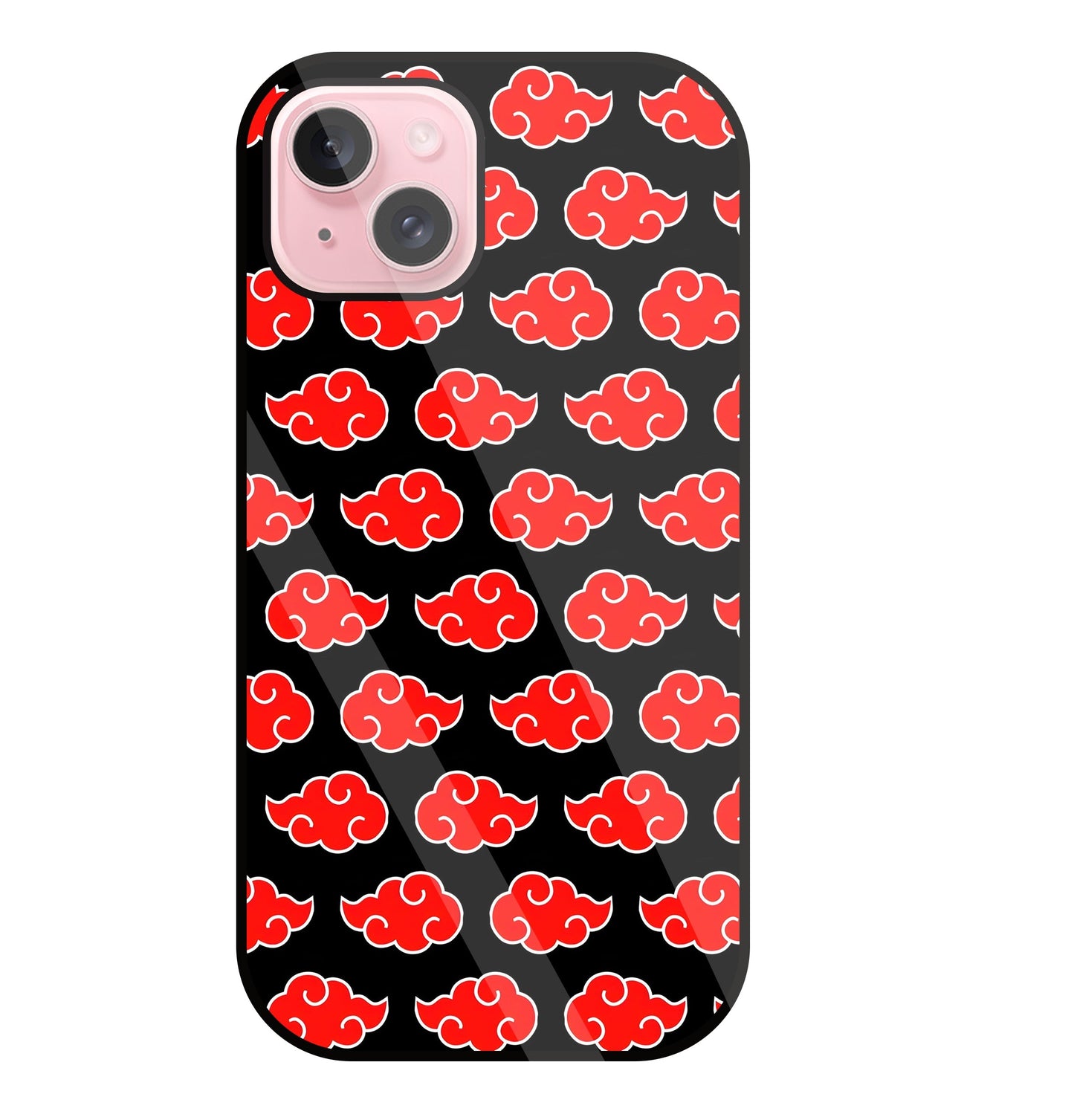 Japanese Clouds Seamless Pattern Glass Case For Apple iPhone 15 Plus