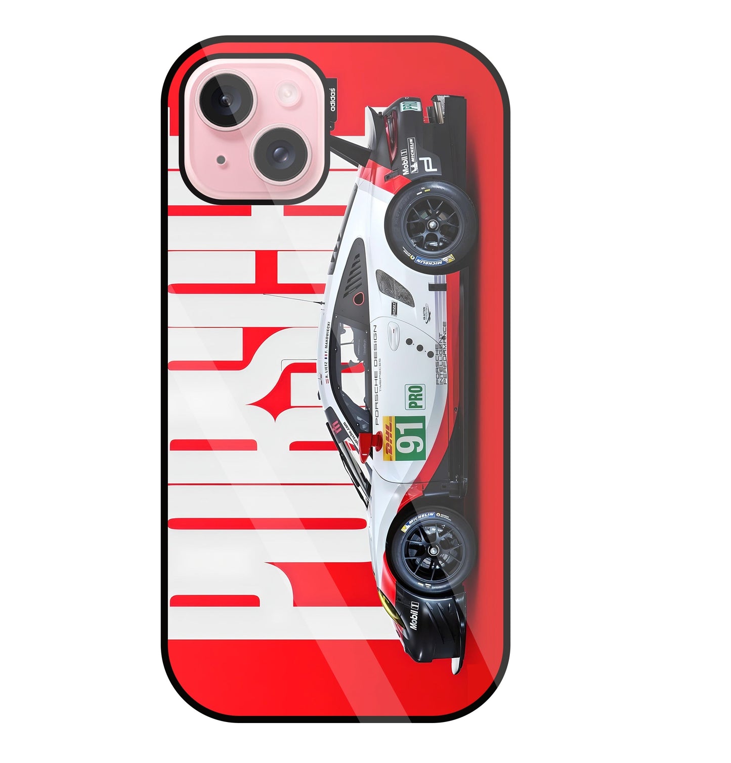 Porschse Glass Case For Apple iPhone 15 Plus