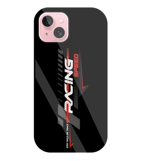 Racing Speed Glass Case For Apple iPhone 15 Plus