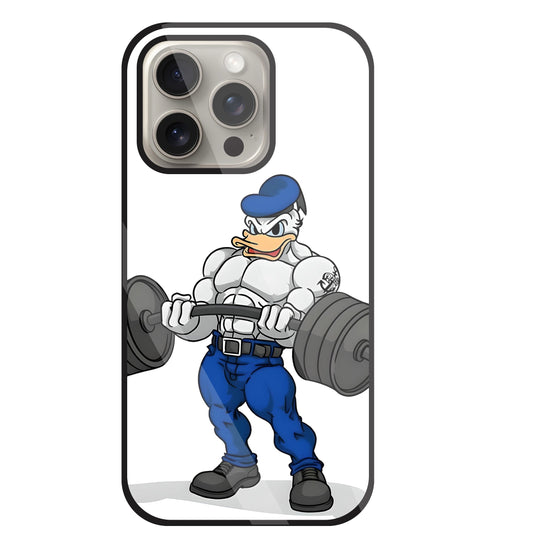 Donald Duck With Gym Glass Case For Apple iPhone 15 Pro