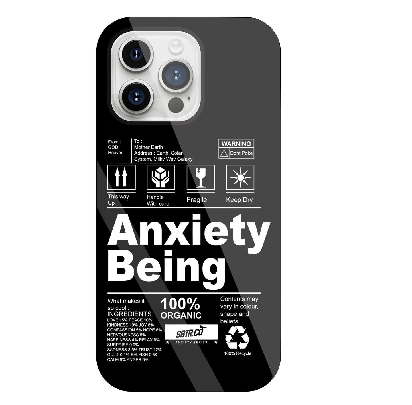 Anxiety Being Glass Case For Apple iPhone 15 Pro Max