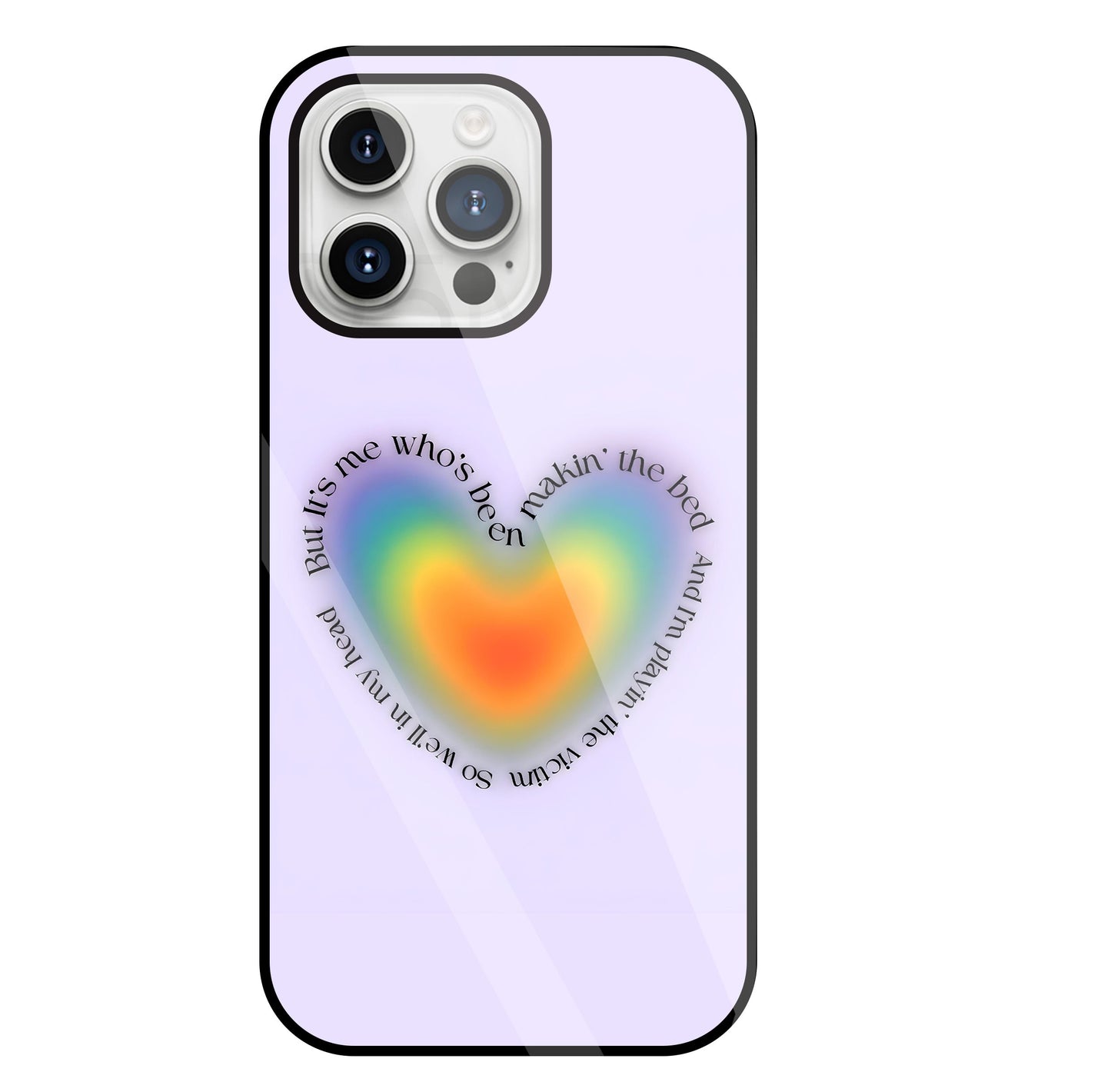 Heart With Neon Colour Glass Case For Apple iPhone 15 Pro Max