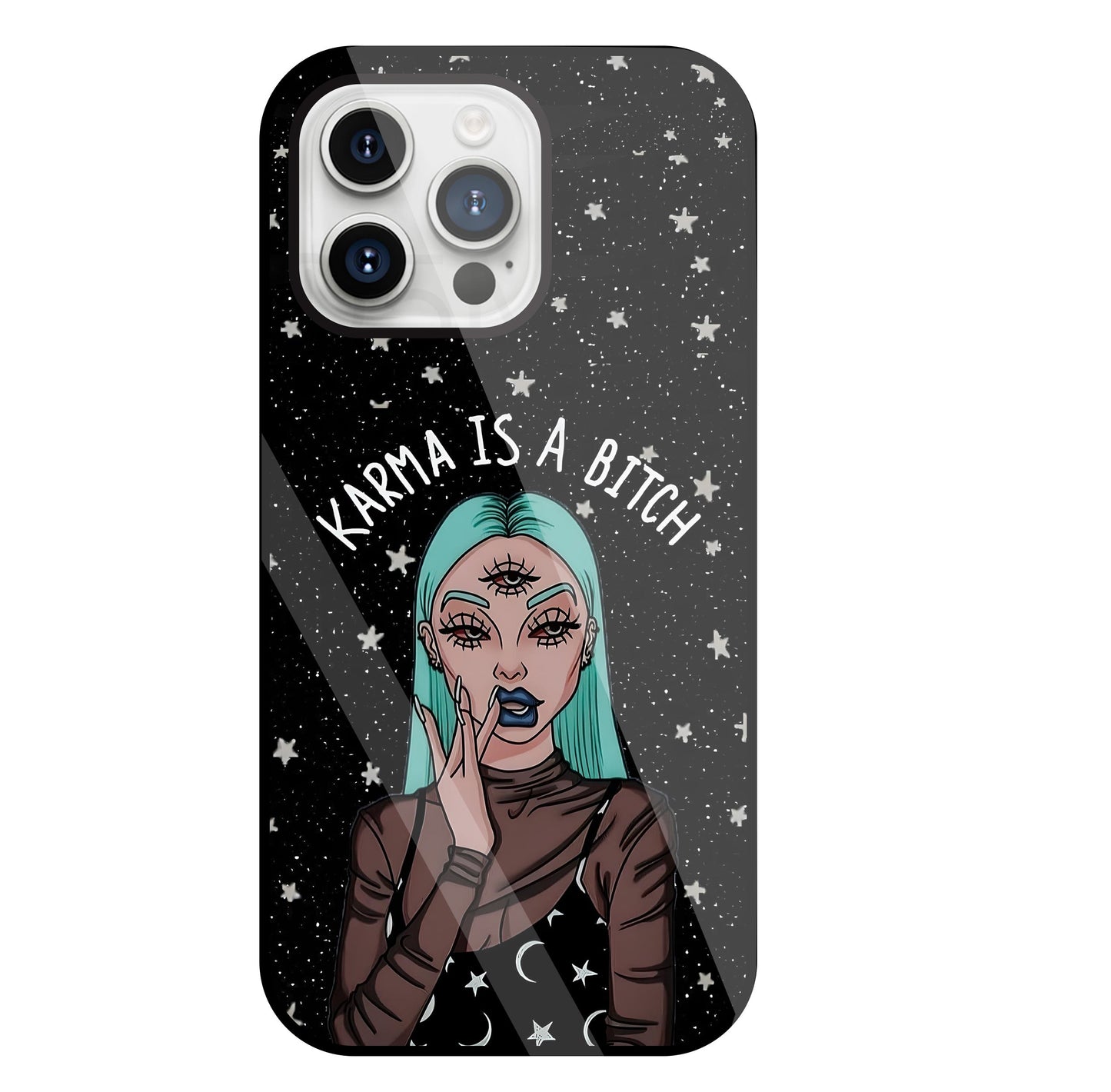 Karma Is A Bitch Glass Case For Apple iPhone 15 Pro Max
