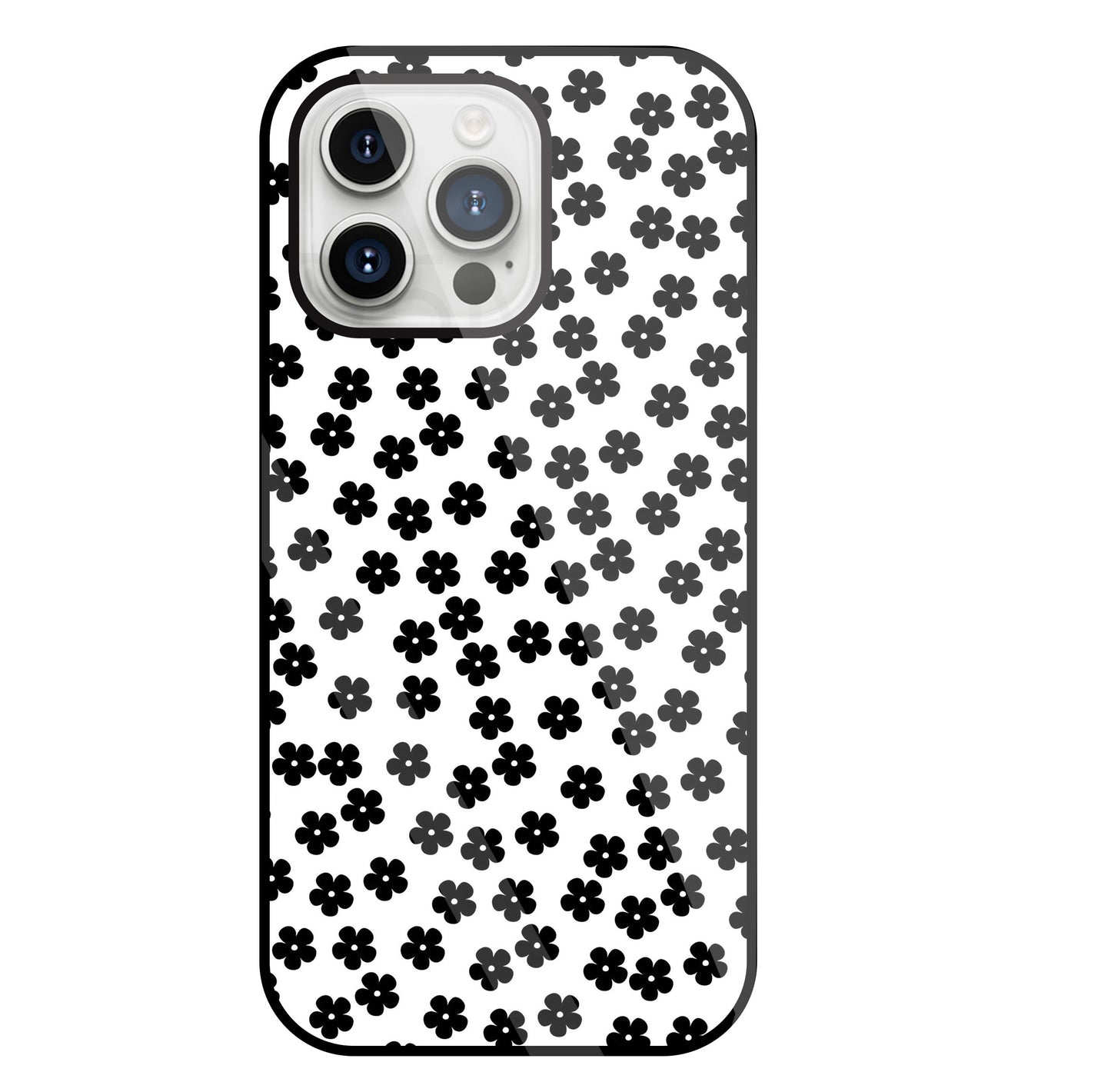 Multiple Daisy flowers Glass Case For Apple iPhone 15 Pro Max