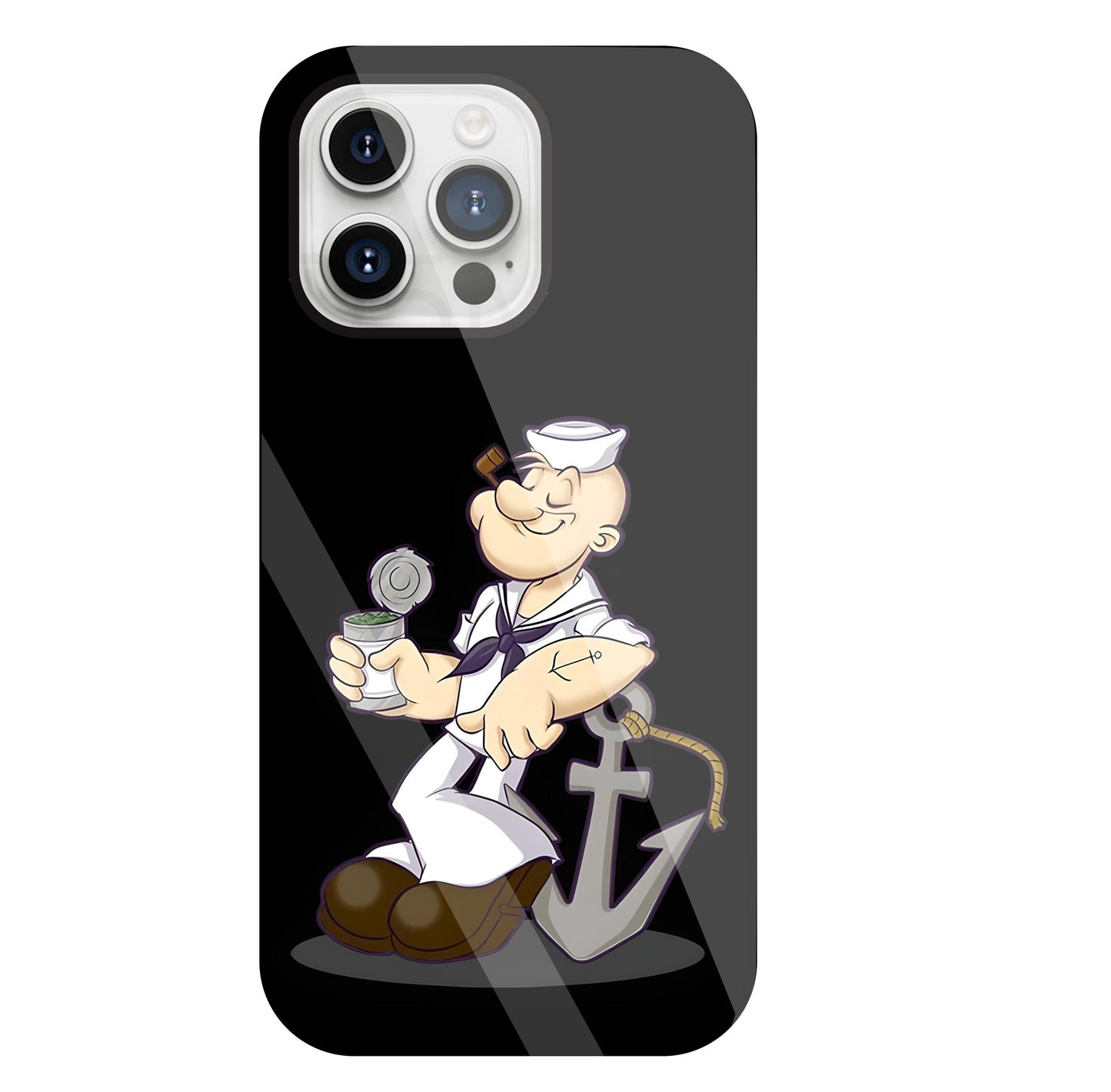Popeye The Sailor Glass Case For Apple iPhone 15 Pro Max