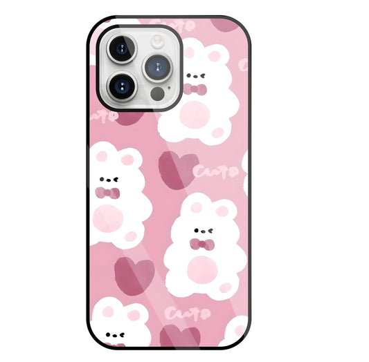 Rabbit With Heart Glass Case For Apple iPhone 15 Pro Max